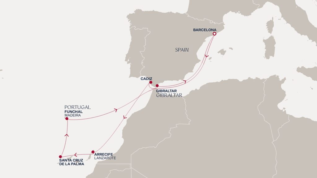 Carte de la croisière Explora Journeys avec Mike Horn