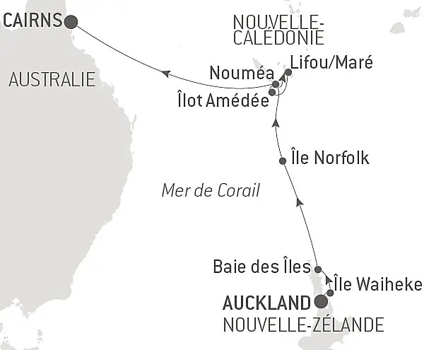 Carte PONANT - Trésors cachés de Nouvelle-Calédonie