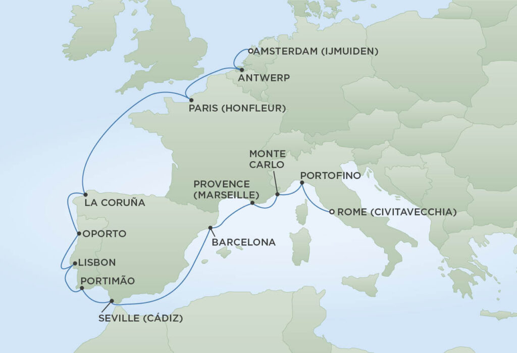 Croisière Regent - Rome (Civitavecchia) à Amsterdam (Ijmuiden), Seven Seas Navigator, Départ 25 mai 2025