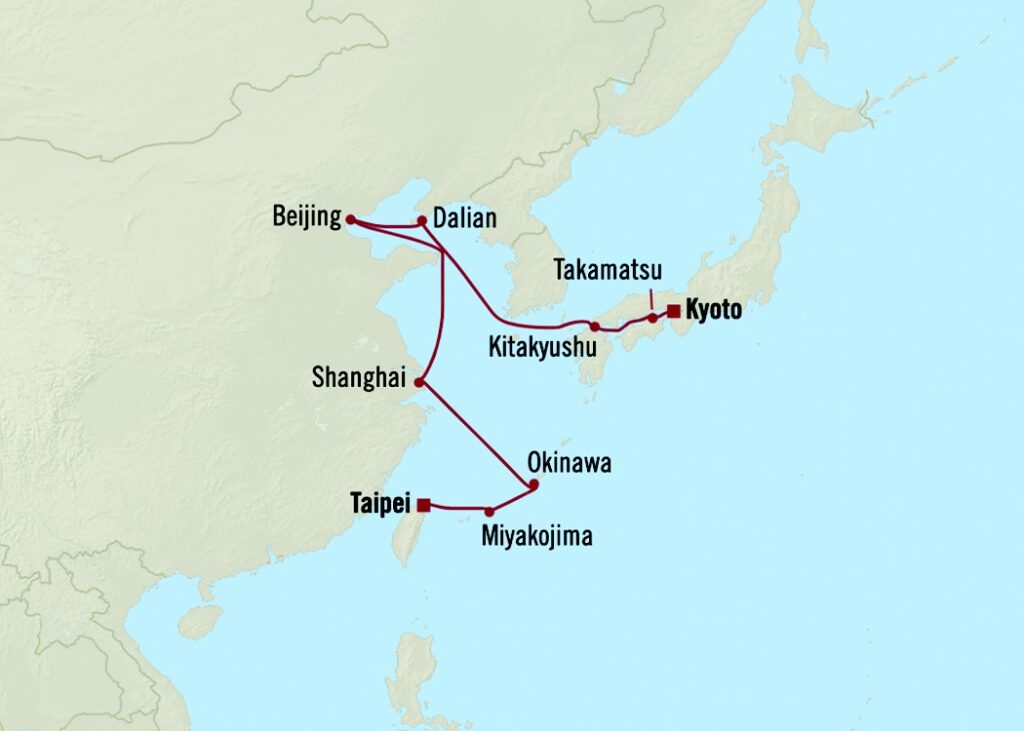 Voyage en mer Oceania Cruises de 14 jours de Taipei à Kyoto à bord du Regatta