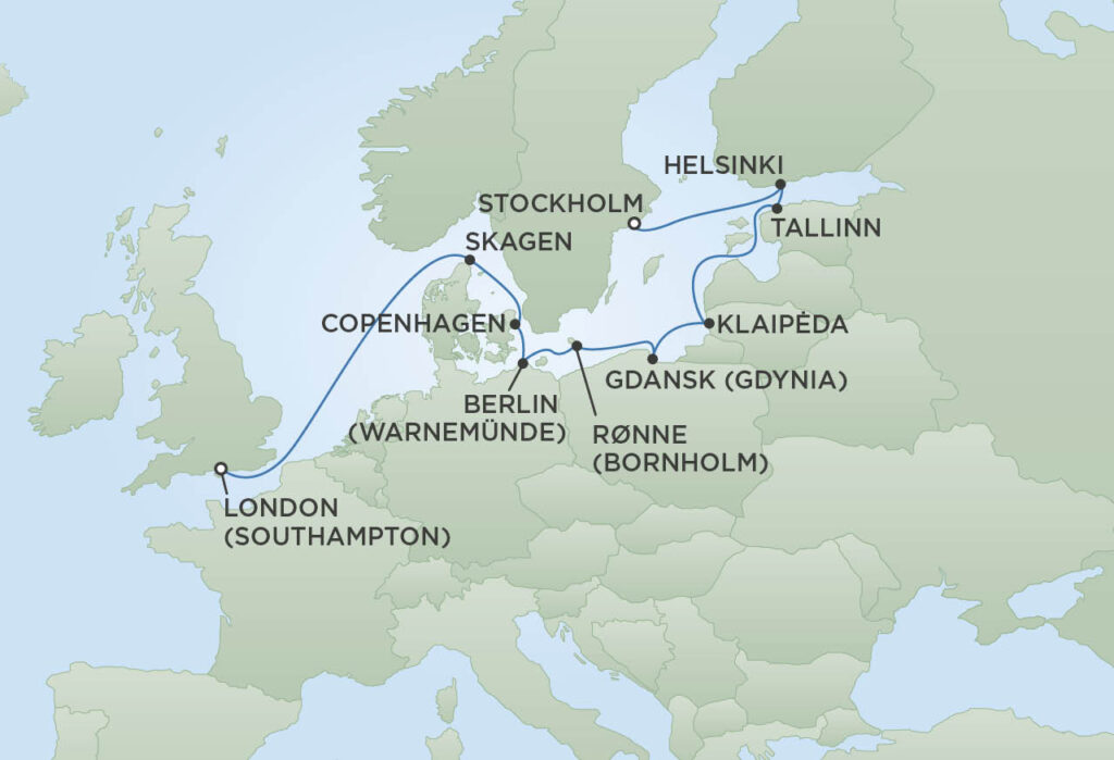 Croisière Regent - De Londres (Southampton) à Stockholm, Seven Seas Voyager, Départ le 7 août 2025